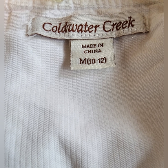 Coldwater Creek White Cotton Blend Hooded Zip Up Jacket Lagenlook Size Medium - Picture 6 of 9